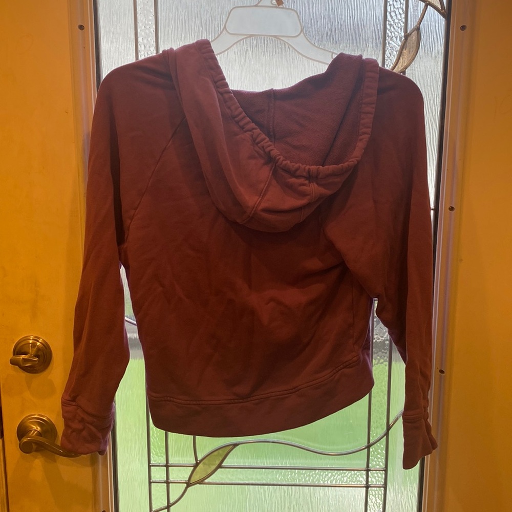 Small purple fabletics hooded swear shirt